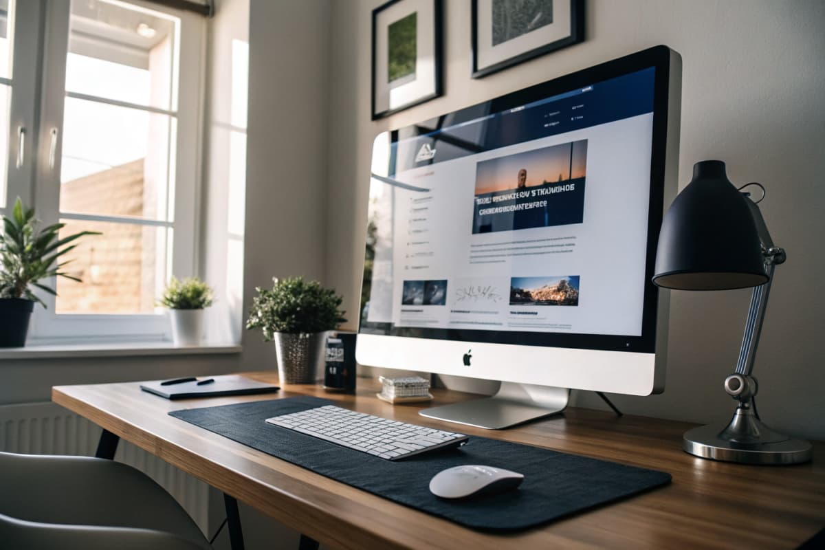 Professional website being built on a laptop — fast, affordable website building service